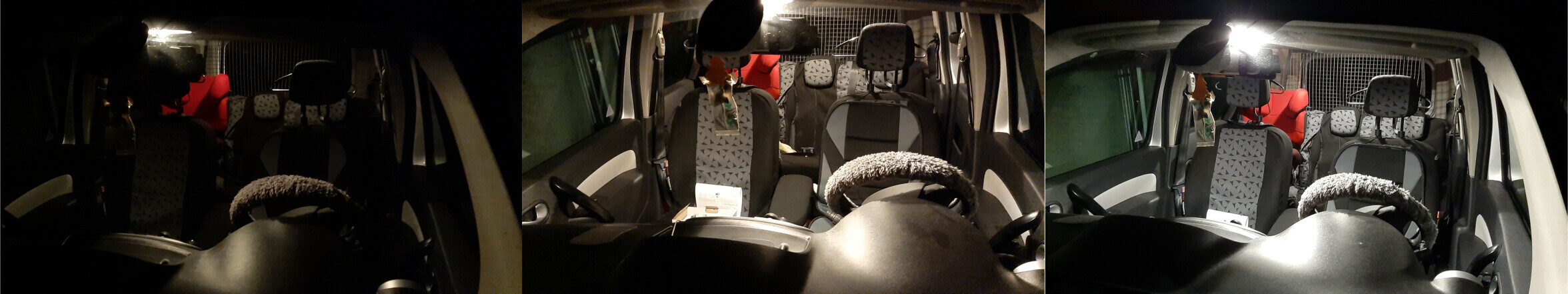 Renault Kangoo Serien-Innenbeleuchtung vs LETRONIX® MaxLume® LEDs Renault Kangoo Serien-Innenbeleuchtung vs LETRONIX® MaxLume® LEDs